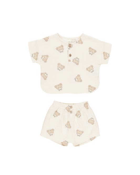 WOVEN BOXY TOP + SHORT SET || TEDDY