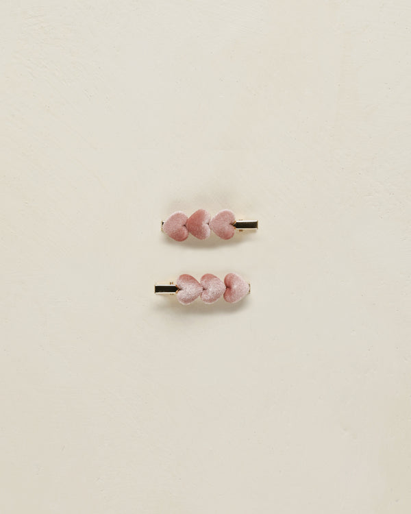 VELVET HEART CLIPS || BUBBLEGUM