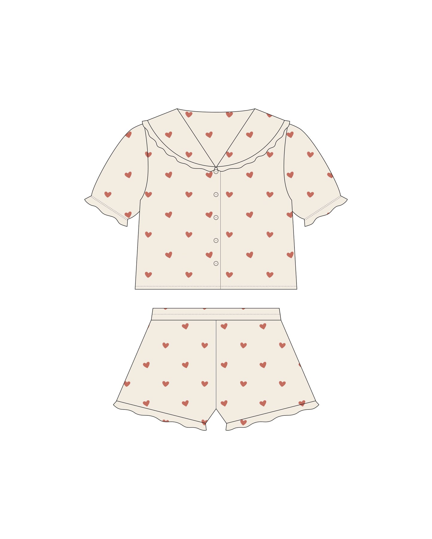 DELILAH PAJAMA SET | HEARTS