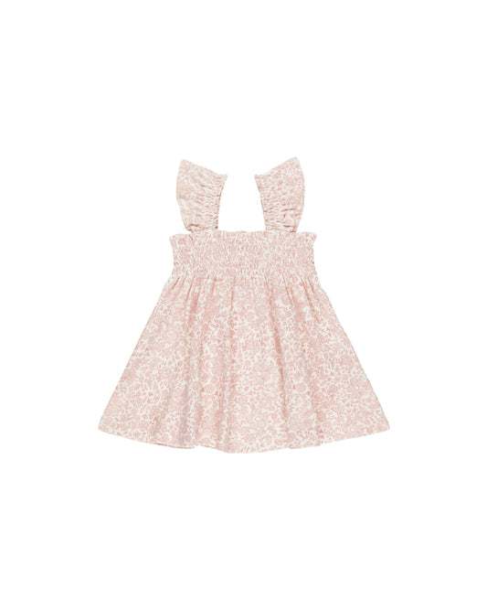 SMOCKED JERSEY DRESS || PINK BLOSSOM