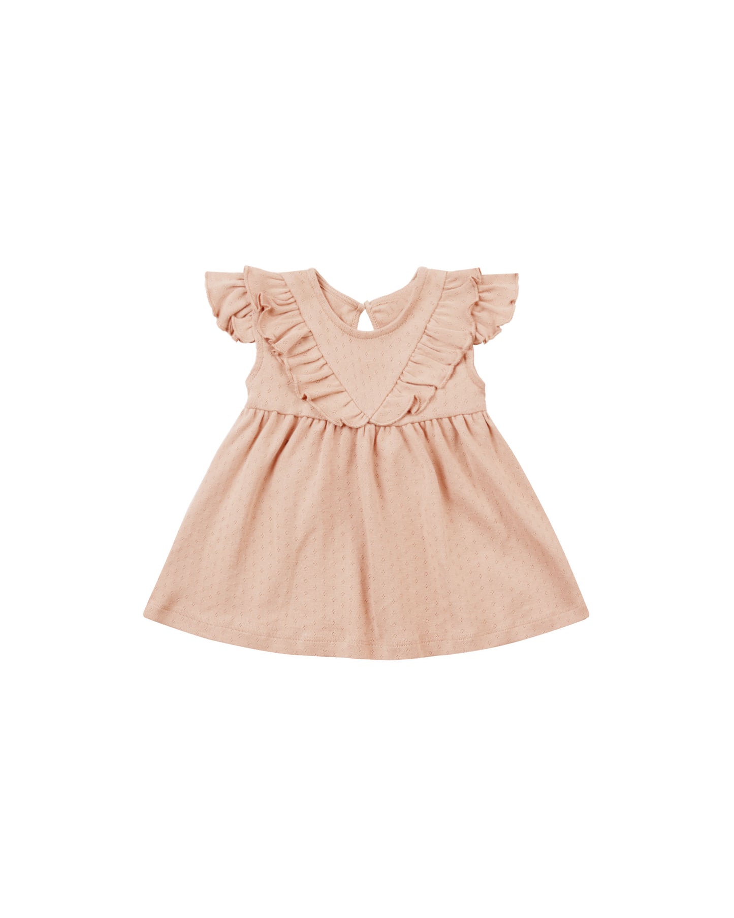 SLEEVELESS RUFFLE V DRESS || MELON