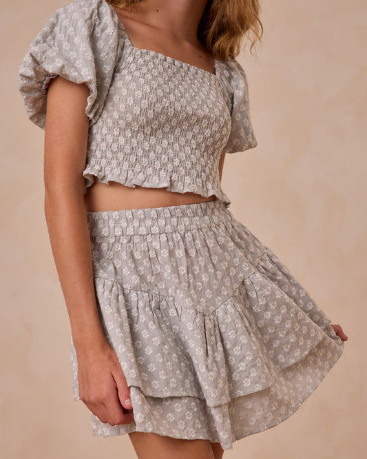 TIERED MINI SKIRT | SEAFOAM