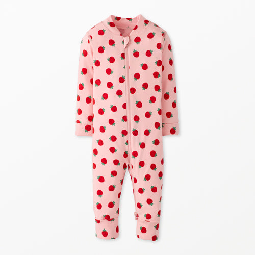 Baby Print 2-Way Zip Sleeper in HannaSoft | Strawberry