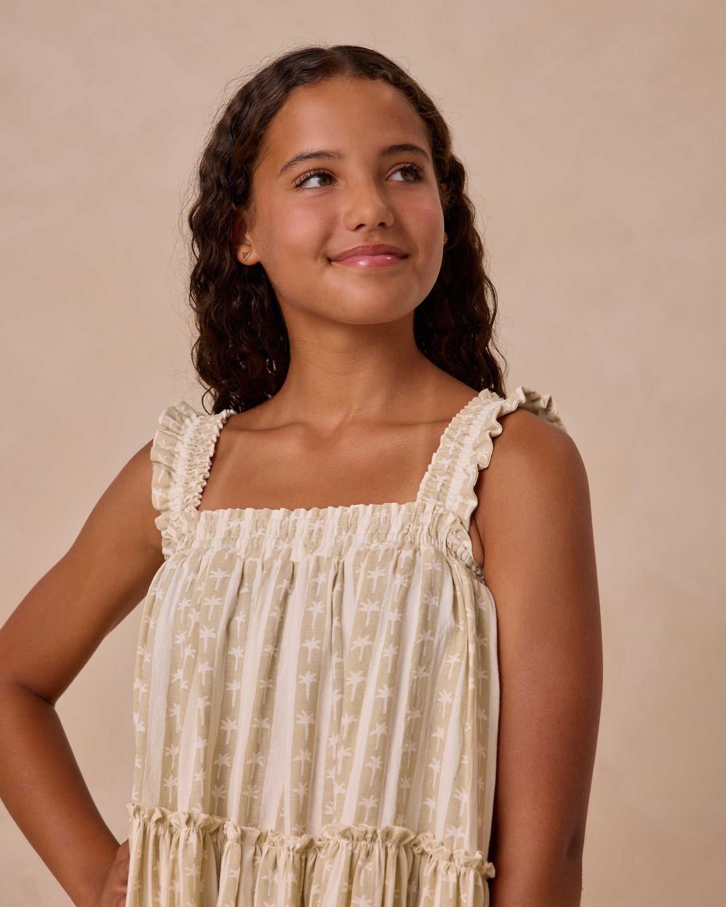 CICILY DRESS || PALM STRIPE