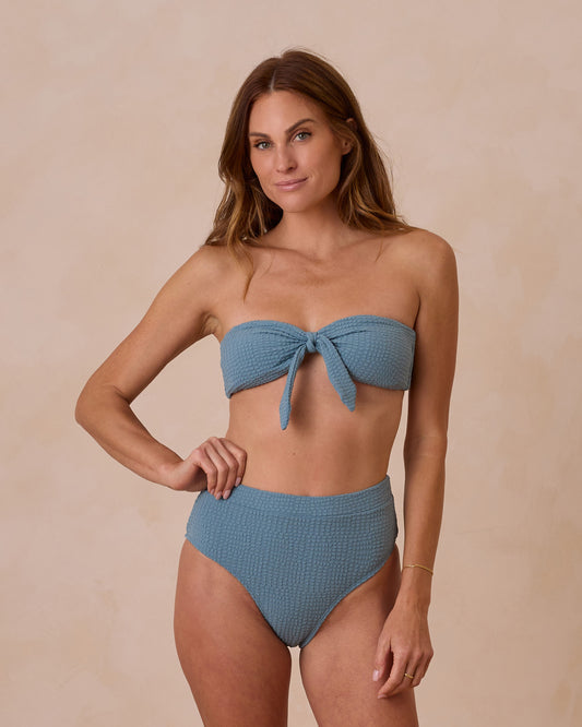 KNOTTED BANDEAU BIKINI TOP || OCEAN