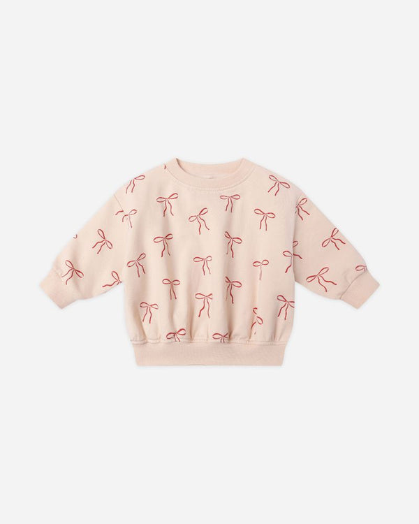 RELAXED FLEECE SWEATSHIRT || RED BOWS