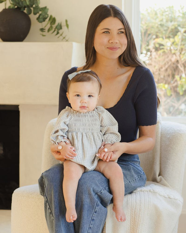 EDEN ROMPER || BLUE GINGHAM