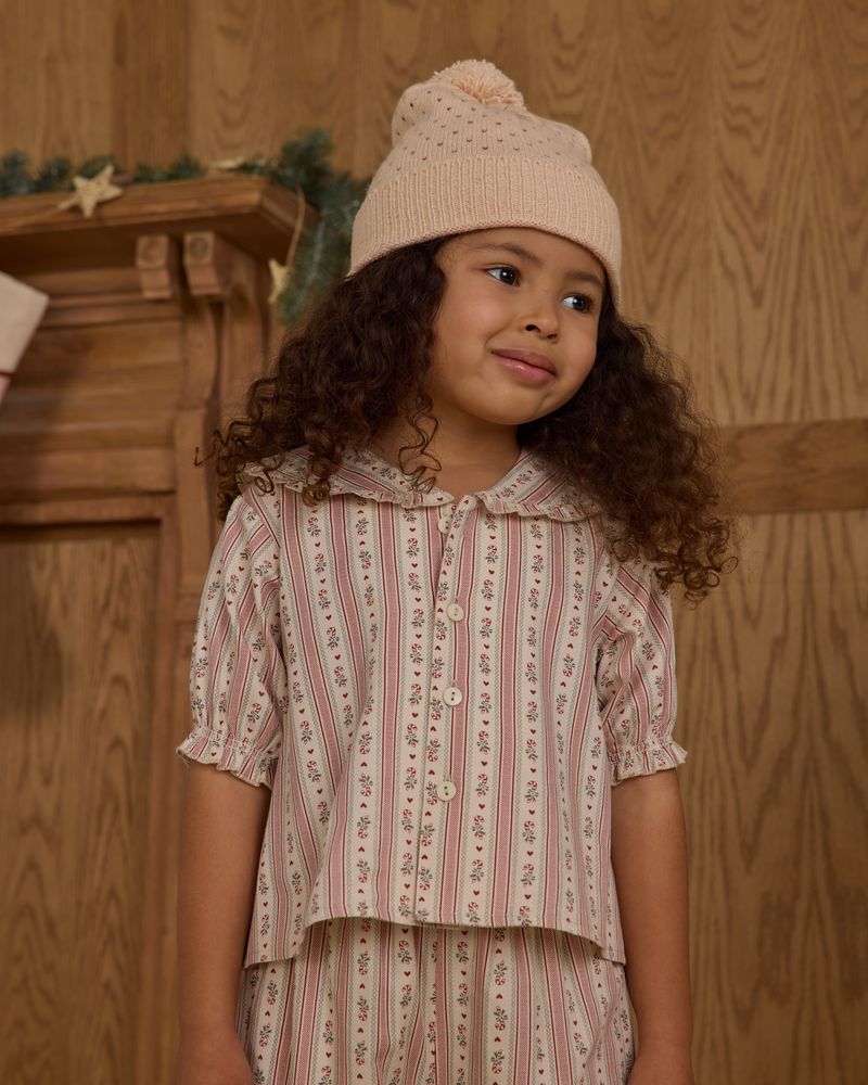 RUFFLE PAJAMAS || CANDY CANE STRIPE