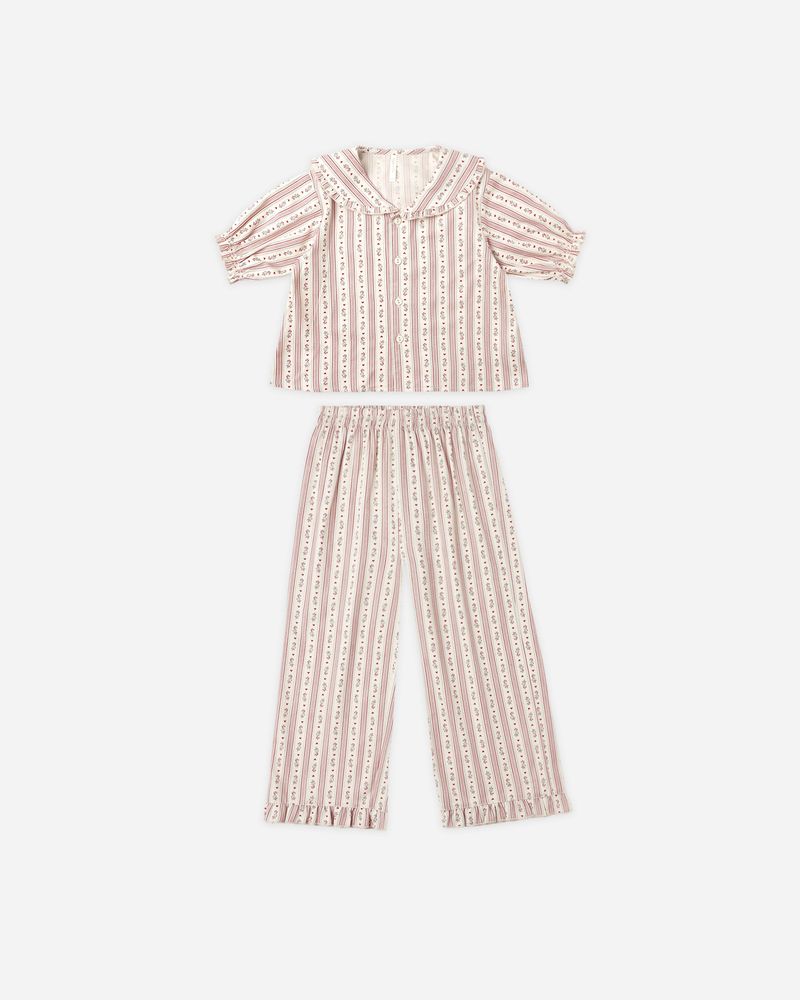 RUFFLE PAJAMAS || CANDY CANE STRIPE