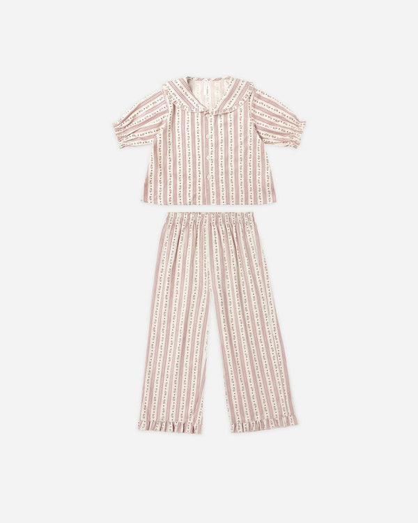 RUFFLE PAJAMAS || CANDY CANE STRIPE