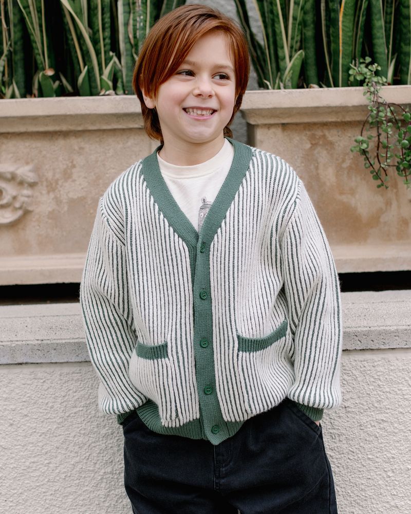 HAYWOOD CARDIGAN || GREEN STRIPE