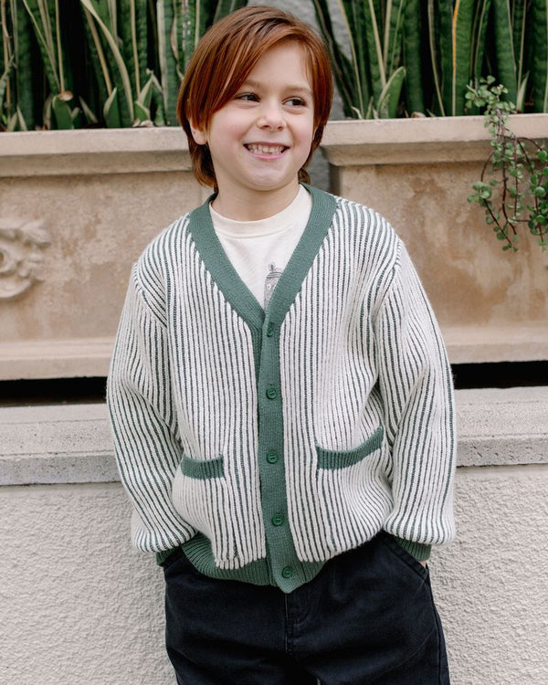 HAYWOOD CARDIGAN || GREEN STRIPE