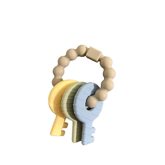 Key Teether Rattle | Baby Blue, Baby's Breath, Slate
