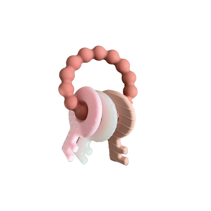 Key Teether Rattle | Baby Blue, Baby's Breath, Slate