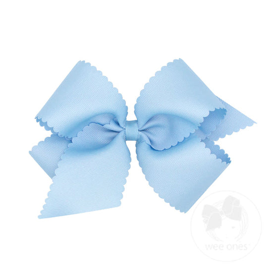 King Grosgrain Scalloped Edge Bow | Millennium Blue