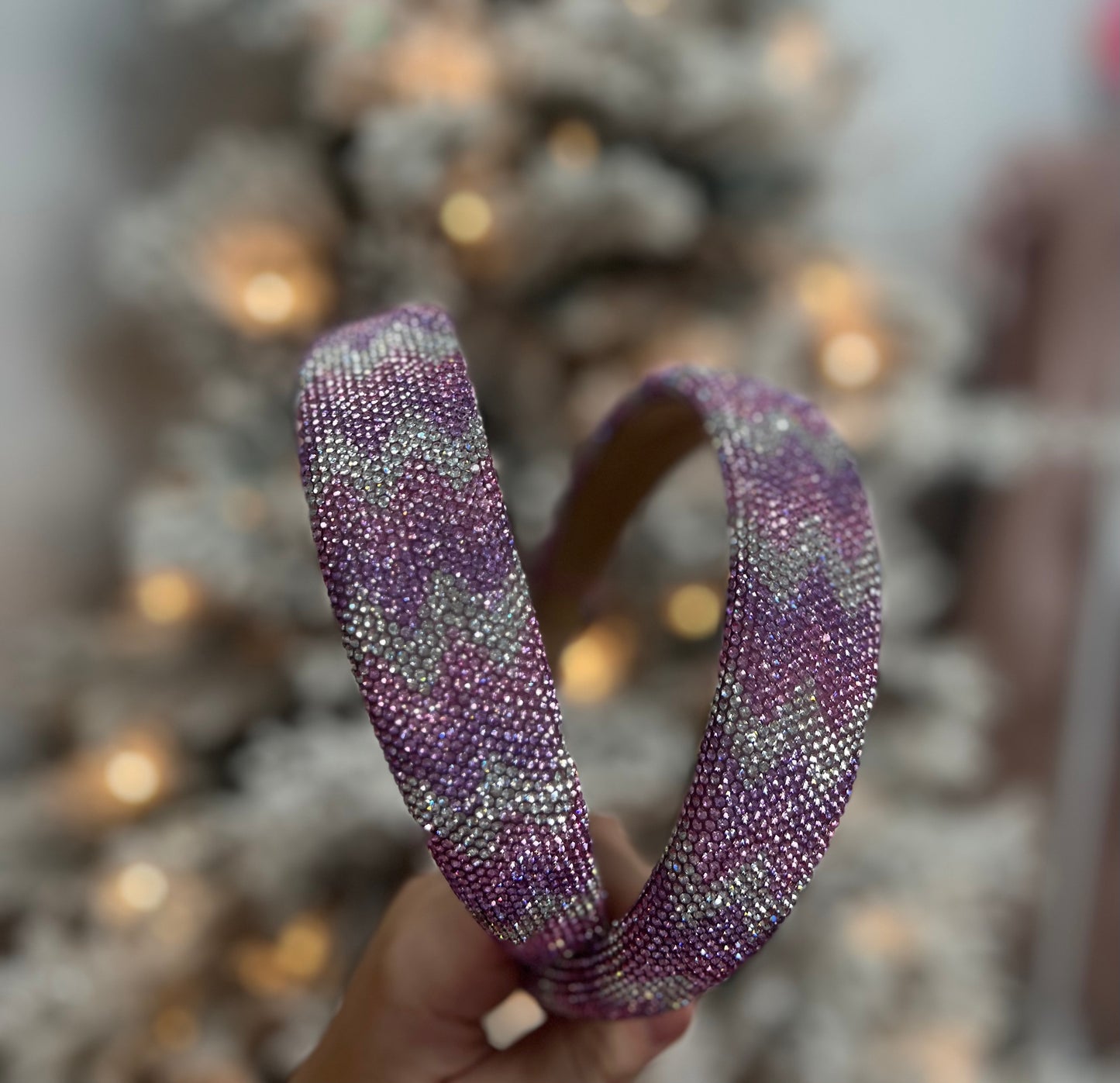 Aztec Fully Crystal Headband, Pink