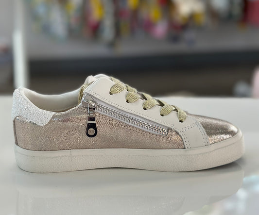 Kelsi Gold Glitter Low Top, Kids