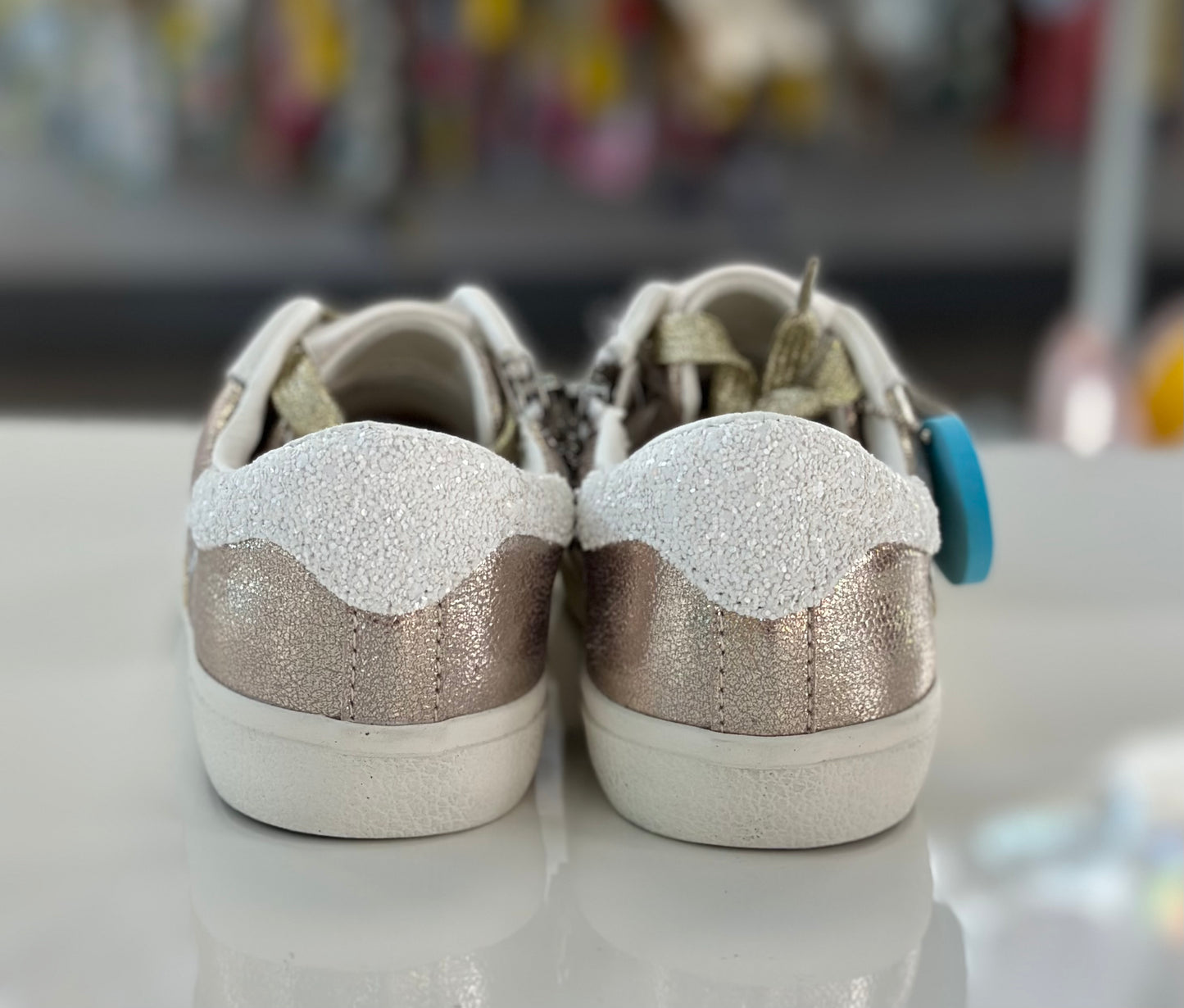 Kelsi Gold Glitter Low Top, Youth