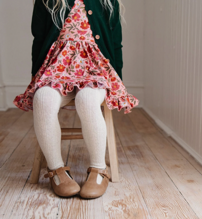 Vanilla Cable Knit Tights