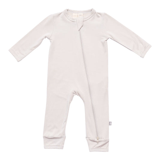 Long Sleeve Zippered Romper-Oat