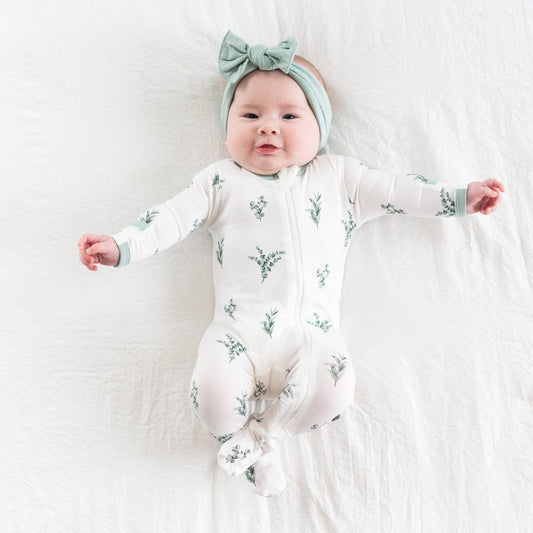 Zippered Footie Eucalyptus