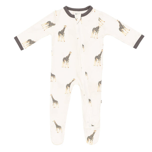 Long Sleeve Zippered Footie - Giraffe