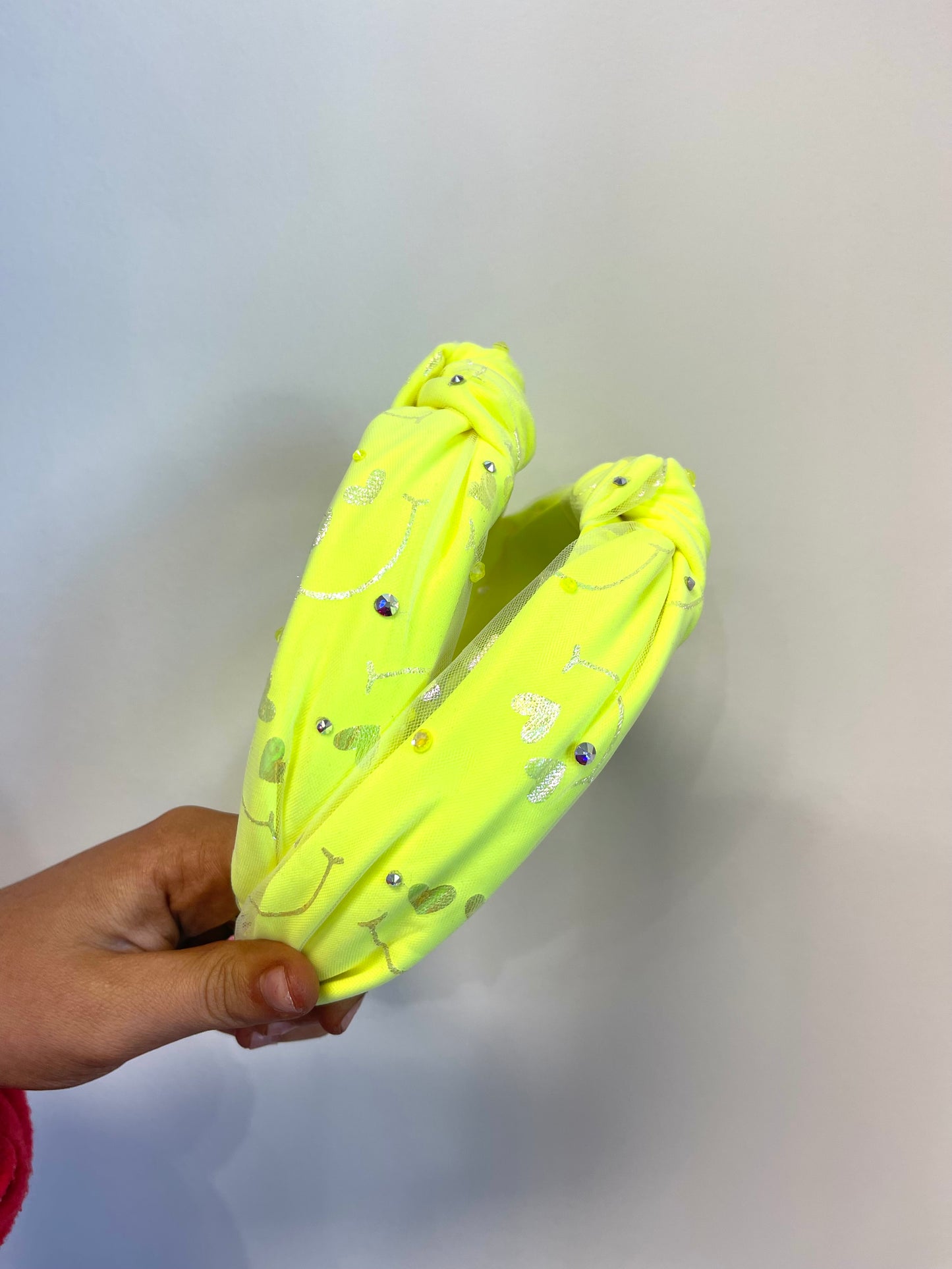 Crystallized Shimmer Smile Knot Headband - Yellow