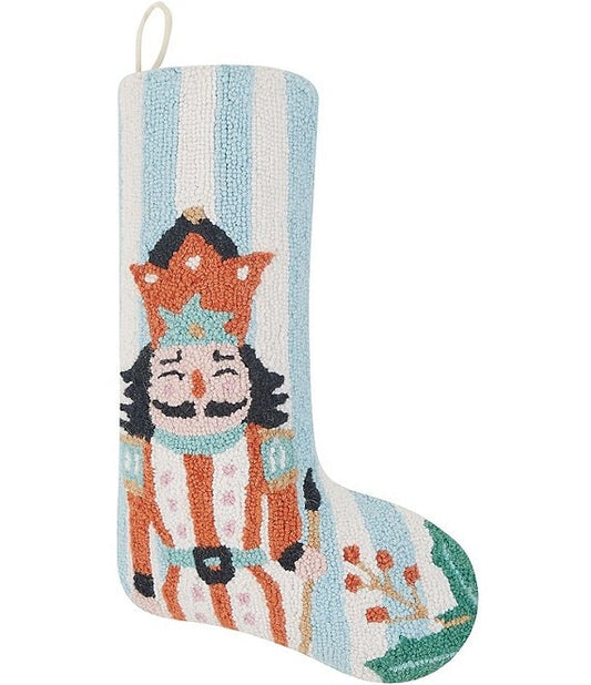 HOLLY STRIPE NUTCRACKER STOCKING