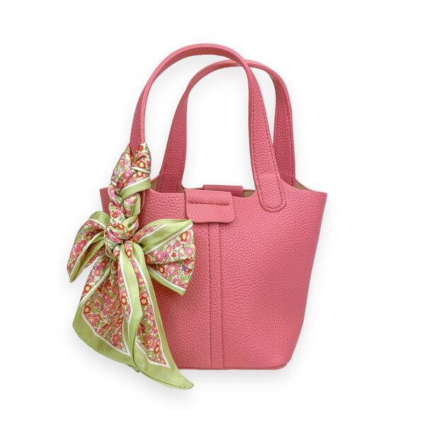 Satchel Bag w/ Scarf | Fuchsia