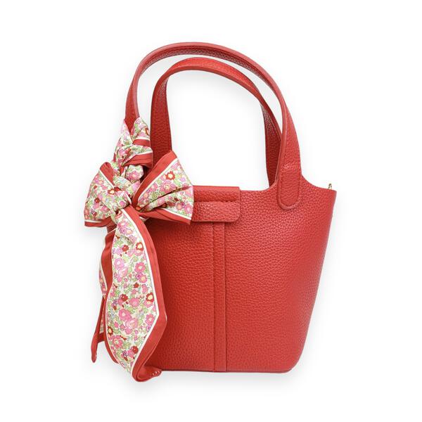 Satchel Bag w/ Scarf | Red