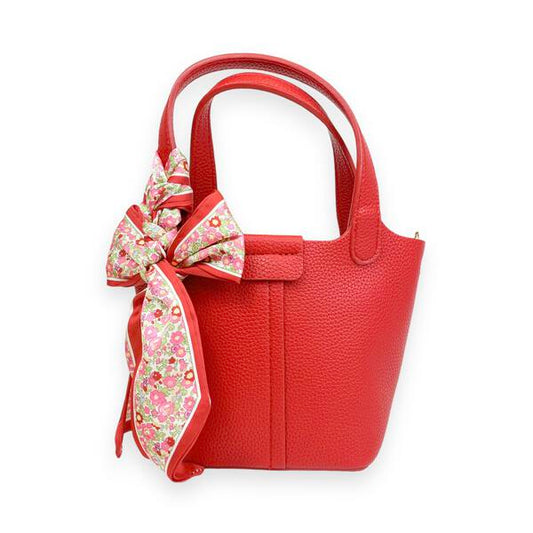 Satchel Bag w/ Scarf | Red