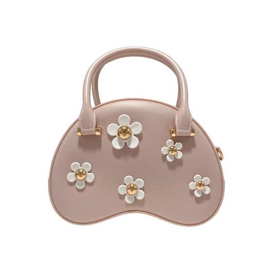 Floral Matte Jelly Dome Purse | Apricot