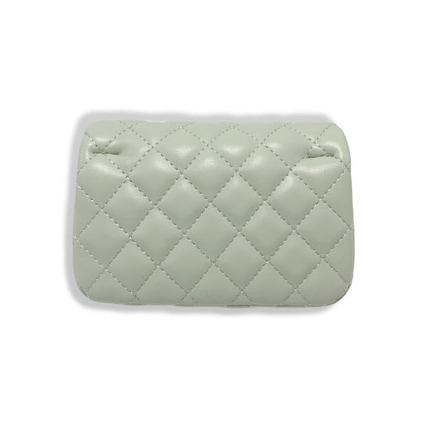 Pearl Closure Quilted Purse | Green