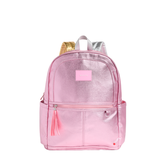 Kane Double Pocket Backpack | Pink/Silver