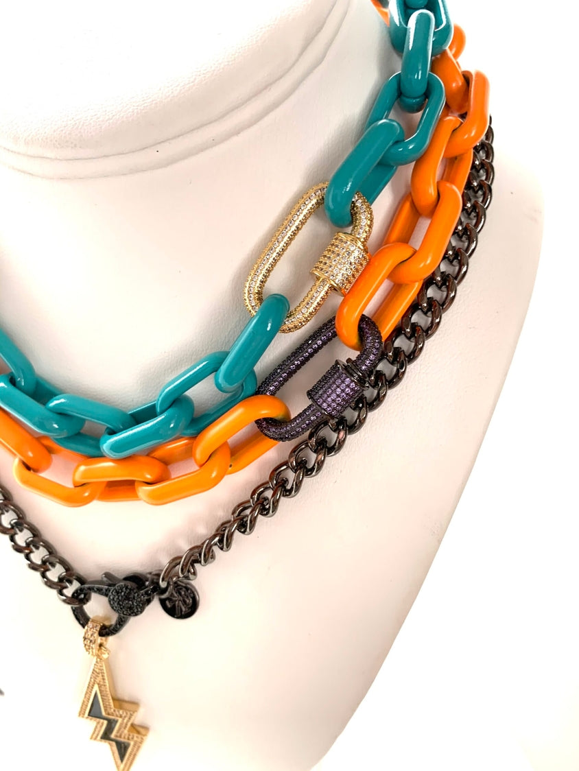 The Huey 18in Necklace | Lime, Navy, Orange, Purple, Seafoam, Yellow and Turquoise