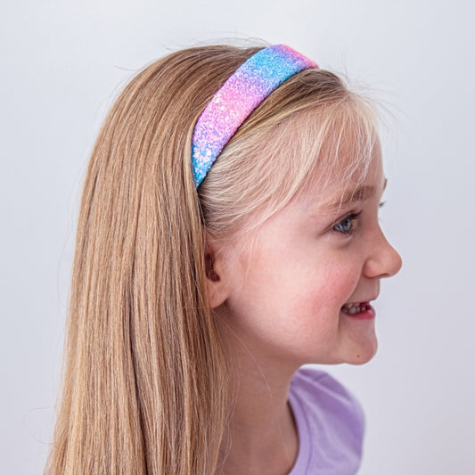 Tapered Chunky Glitter Headband | Rainbow