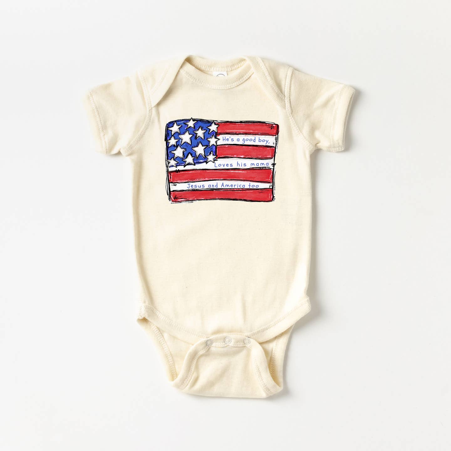 Good Boy Loves His Mama and America Too Onesie
