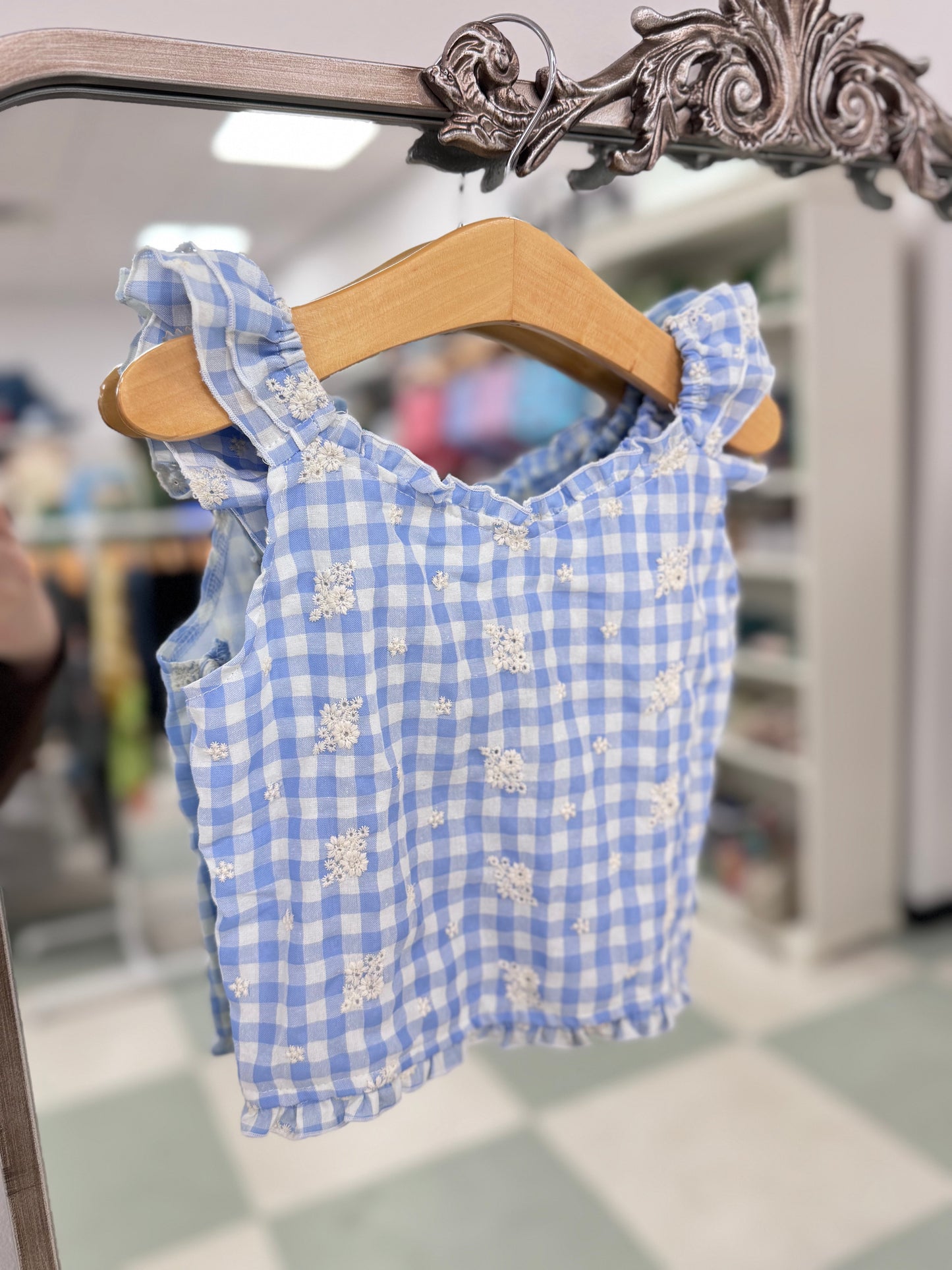 Blue Gingham Top