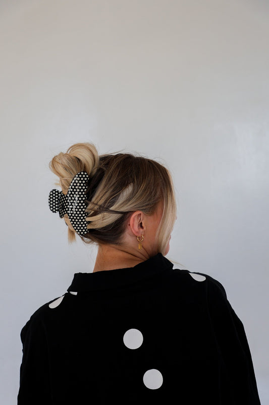 Black & White Polka Dot Claw | OVERSIZED