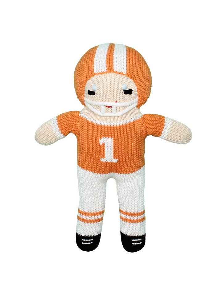 Football Player Knit Dolls 12in | Orange and White