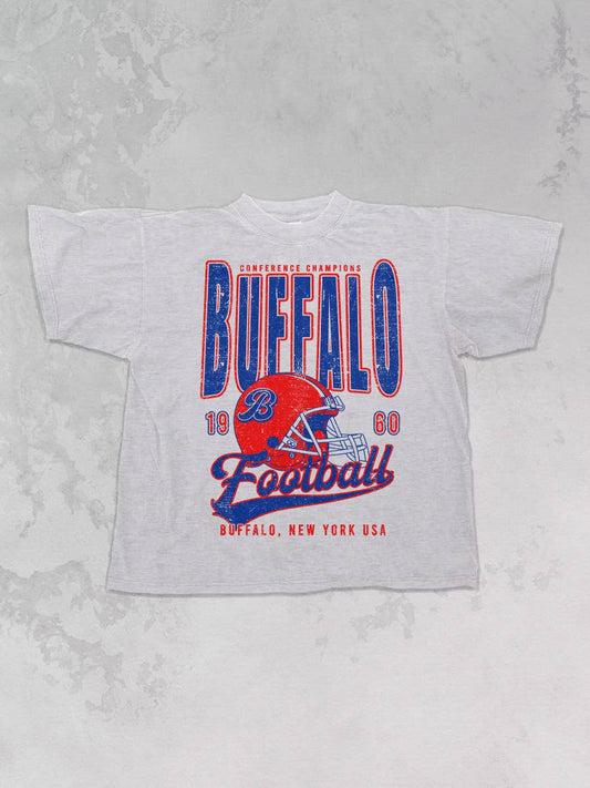 90's Buffalo Football Champs Oversized T-shirt | Ash Gray