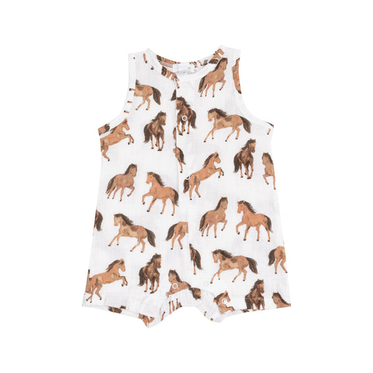 Sleeveless Shortie Romper | Horses