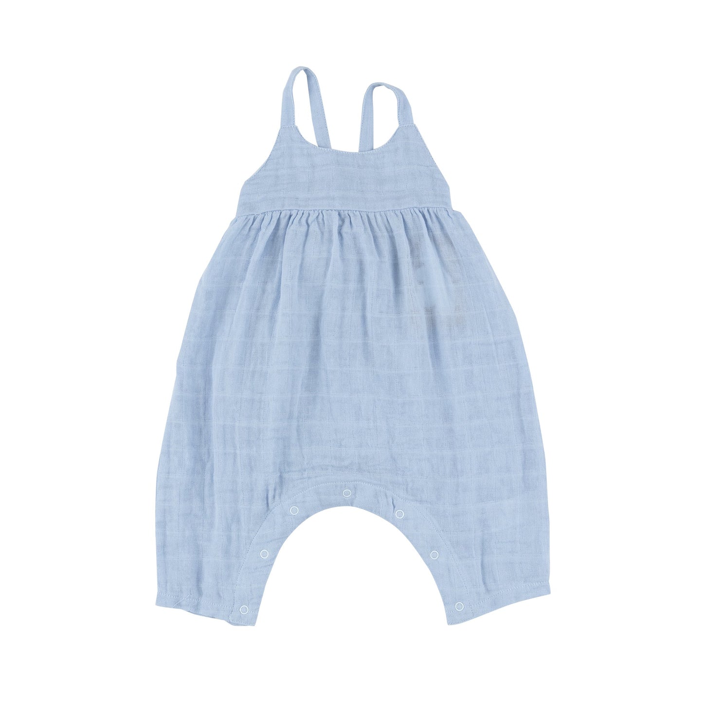 Tie Back Romper | Dusty Blue Solid Muslin