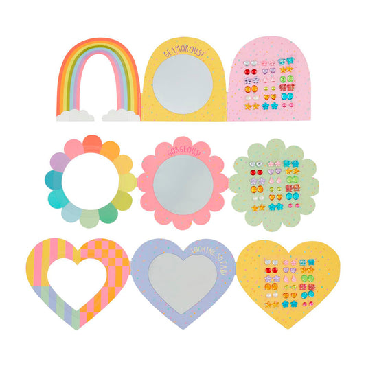 Glitzy Gem Stick-On Earrings | Flower, Heart, Rainbow