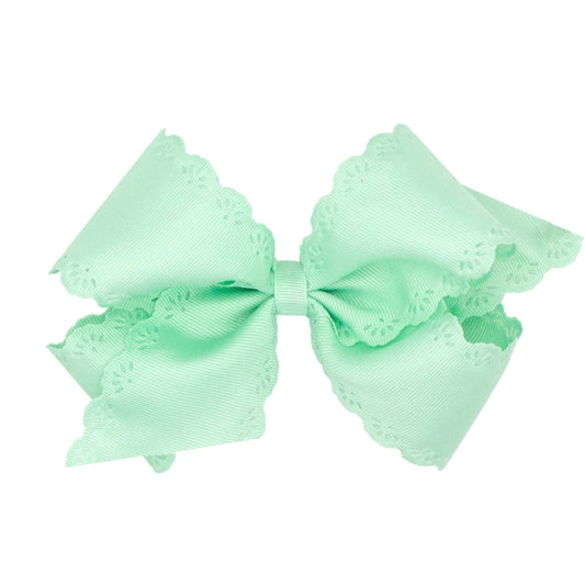 Medium Eyelet Embossed Hair Bow | Crystalline