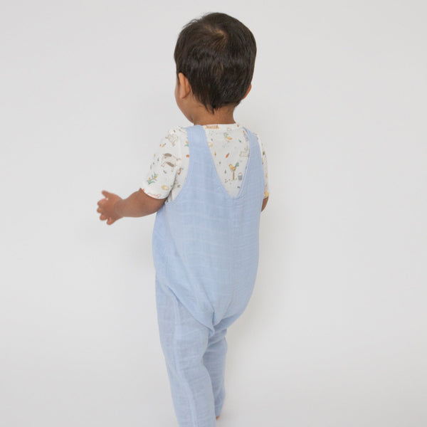 Overalls | Dusty Blue Solid Muslin