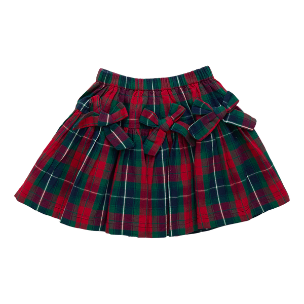 Girls Maribelle Bow Skirt | Red Tartan