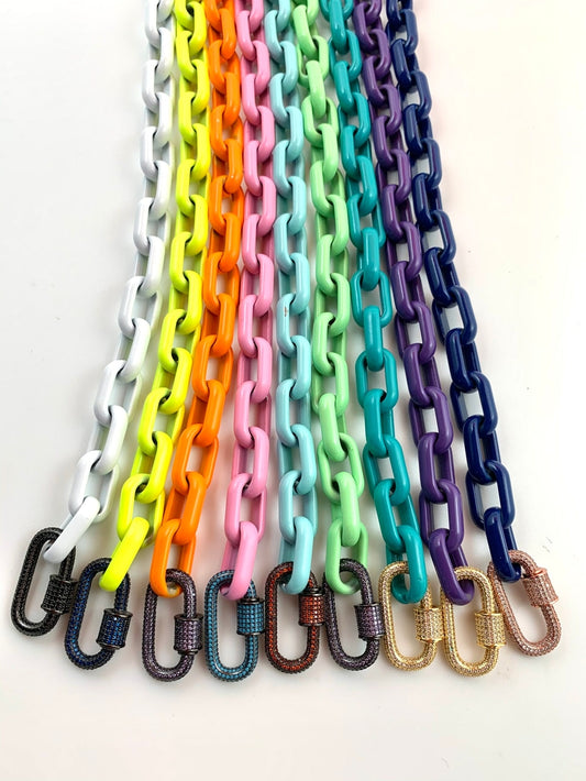 The Huey 18in Necklace | Lime, Navy, Orange, Purple, Seafoam, Yellow and Turquoise