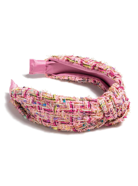 Knotted Boucle Headband | Pink