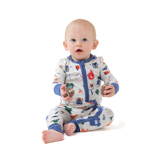 Game Day | Grey | 2 Way Zipper Romper